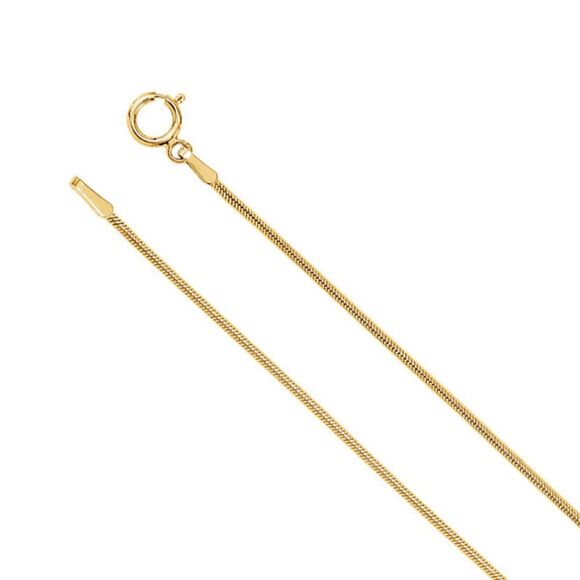 1mm 14k Yellow Gold Solid Snake Chain Necklace, 16 Inch - Picture 1 of 4